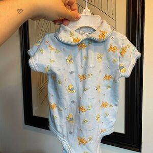 Baby Blue Pooh & Friends Short-Sleeve One-Piece